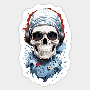 Skeleton DJ Vibes! Sticker